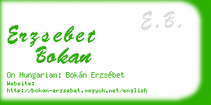 erzsebet bokan business card