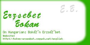 erzsebet bokan business card